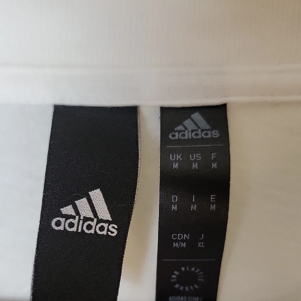 Sale Adidas Men's White and Blue T-Shirt